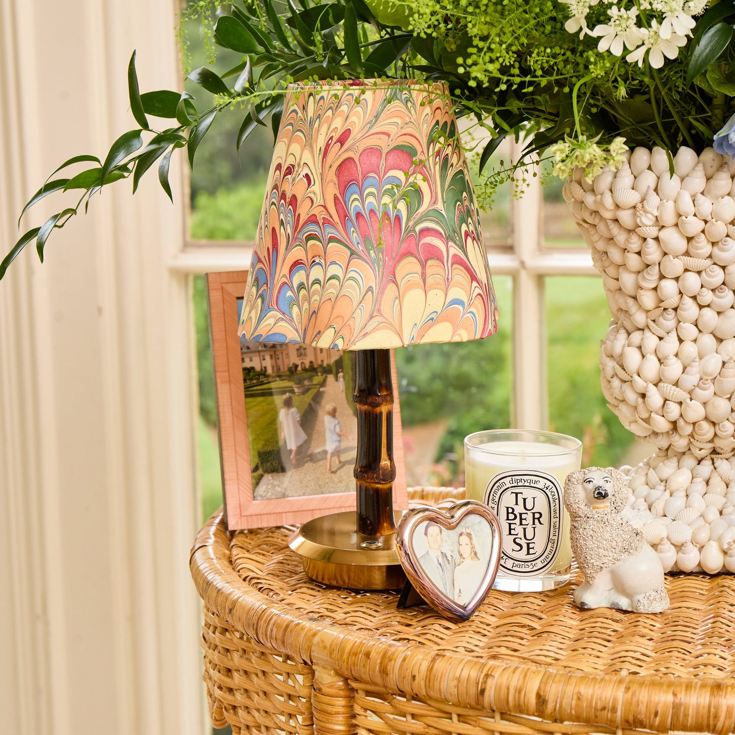 Multi Marble Paper Lampshade (18cm)