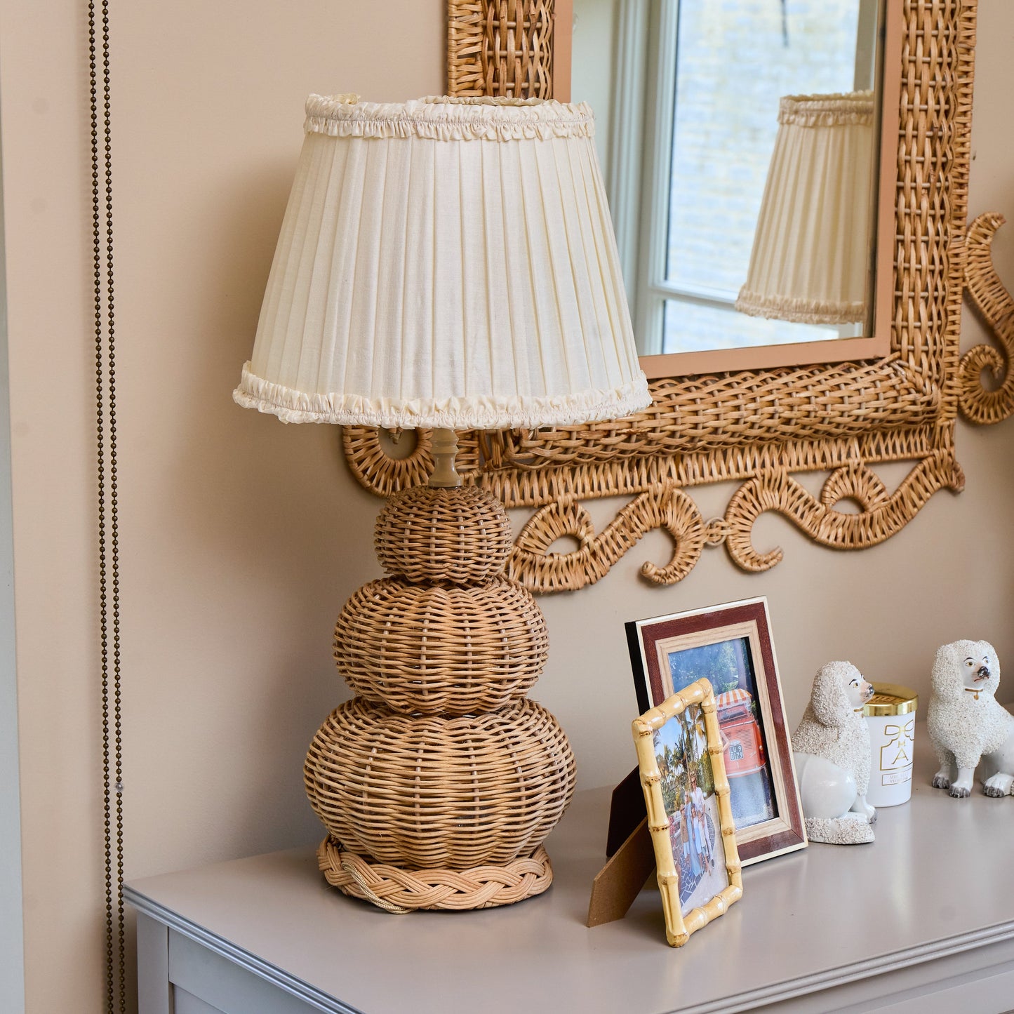 Cream Frilled Silk Lampshade (30cm)