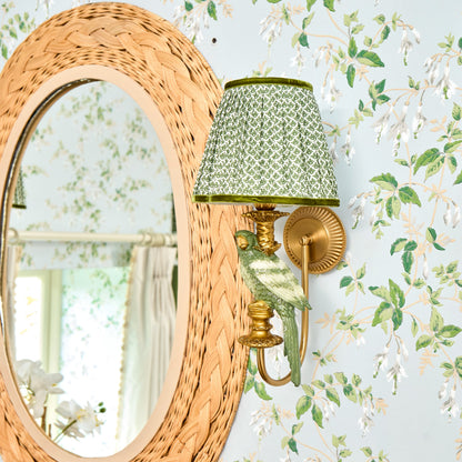 Olive Parrot Rechargeable Wall Light with Olive Lotus Shade (18cm)