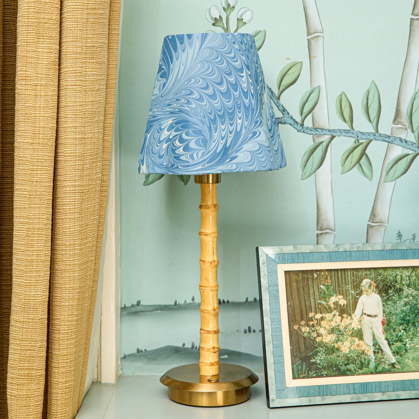Blue Marble Paper Lampshade (18cm)