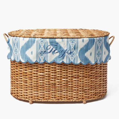 Isabella Rattan Basket with Ikat Liner (Medium)