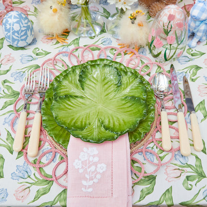 Green Serena Cabbage Dinner Plates (Set of 4)