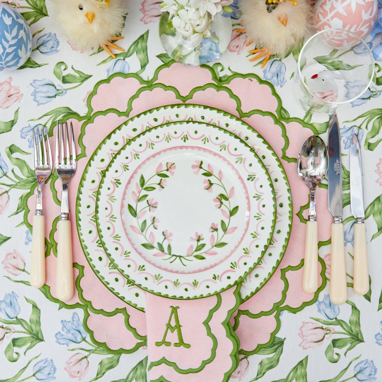 Green & Pink Josephine Garland Starter Plates (Set of 4)