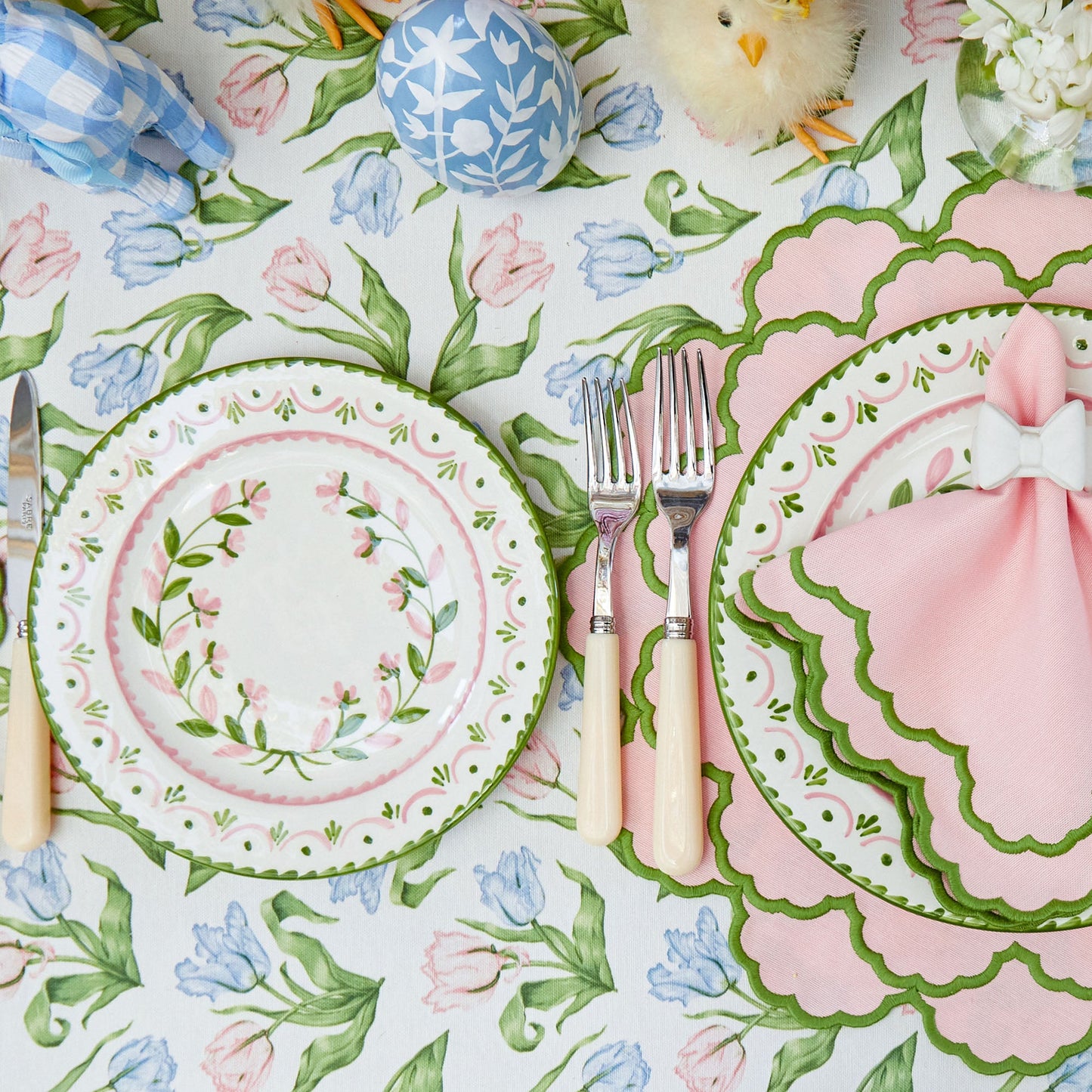 Green & Pink Josephine Garland Starter Plates (Set of 4)
