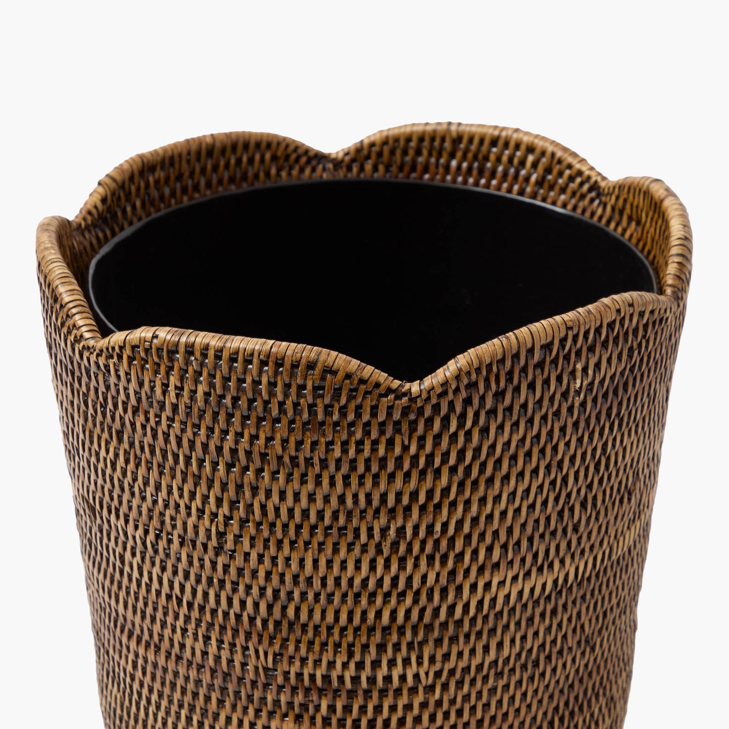 Dark Brown Rattan Waste Paper Bin