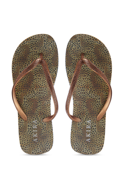 AKIRA LORETA LEOPARD THONG FLIP FLOP