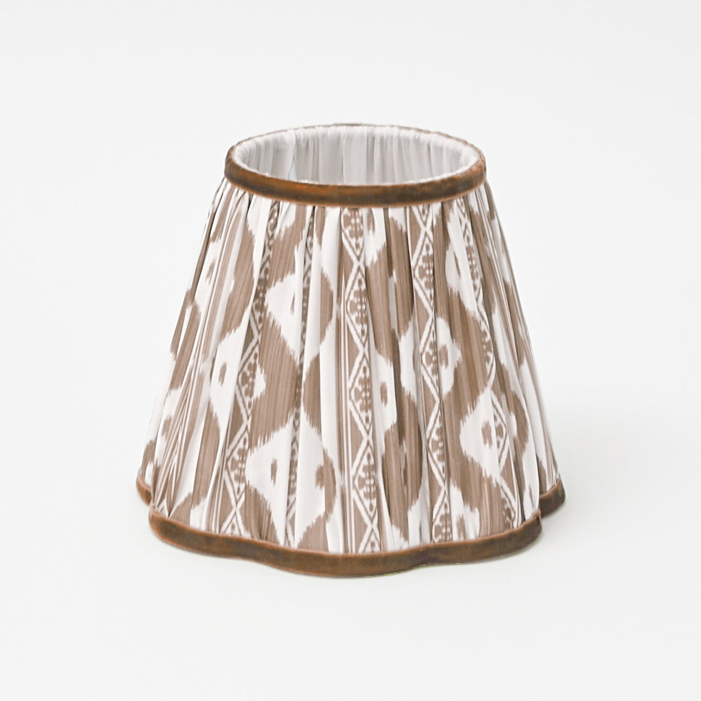 Square Rechargeable Lamp with Chocolate Ikat Shade (18cm)