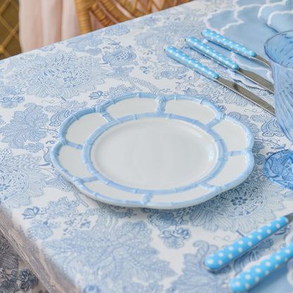 Blue Melamine Bamboo Dinner & Starter Plates (Set of 8)