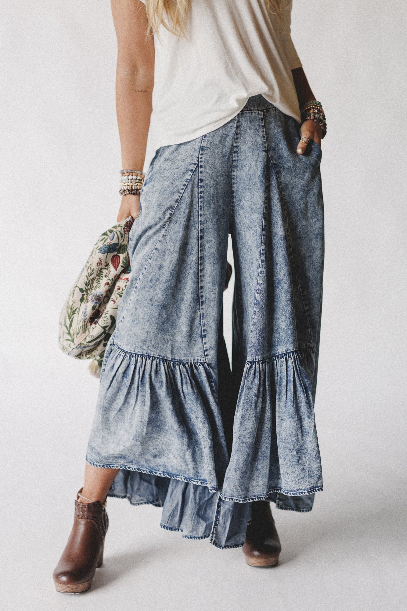 Coastal Dreams Wide Leg Pants - Denim - Pre Order