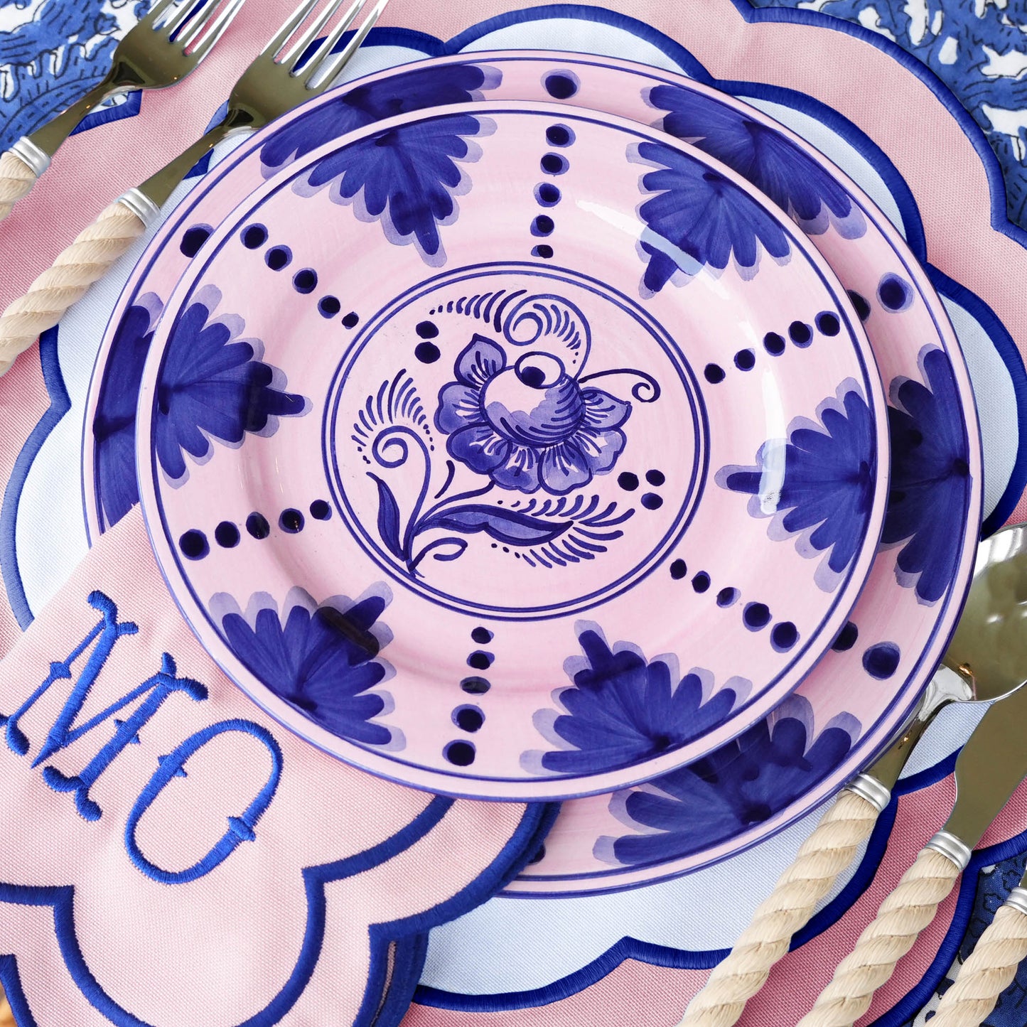 Sofia Pink Appliqué Placemats (Set of 4)