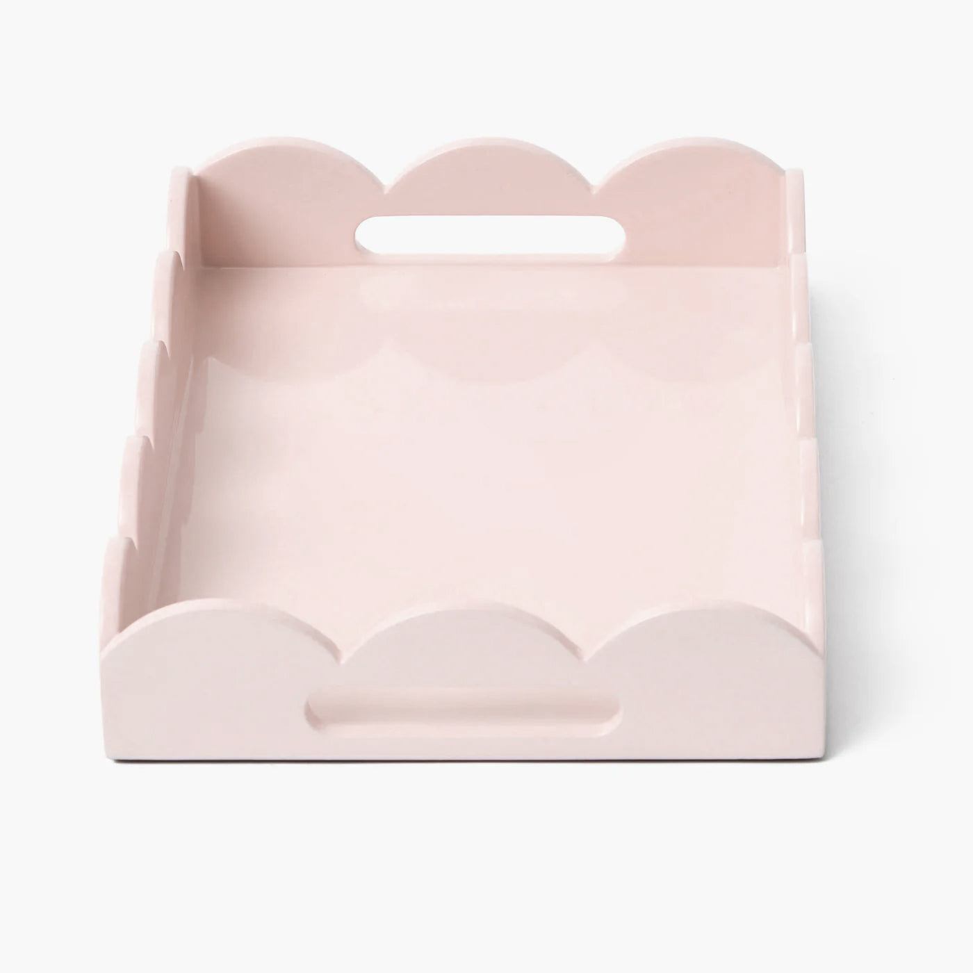 Soft Pink Small Scalloped Lacquer Tray