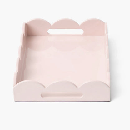 Soft Pink Small Scalloped Lacquer Tray