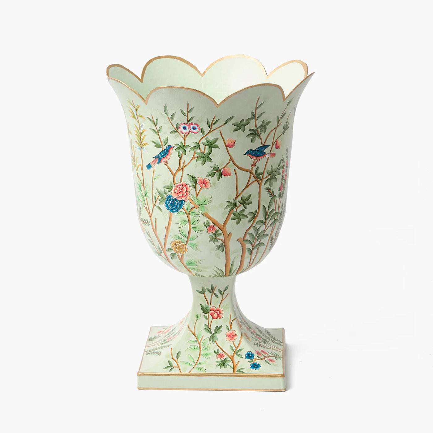 Chinoiserie Tole Urn & Pedestal