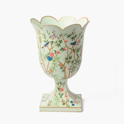 Chinoiserie Tole Urn & Pedestal