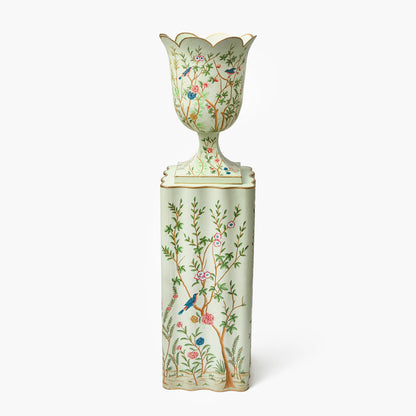 Chinoiserie Tole Urn & Pedestal
