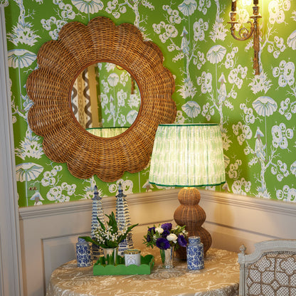 Green Small Scalloped Lacquer Tray