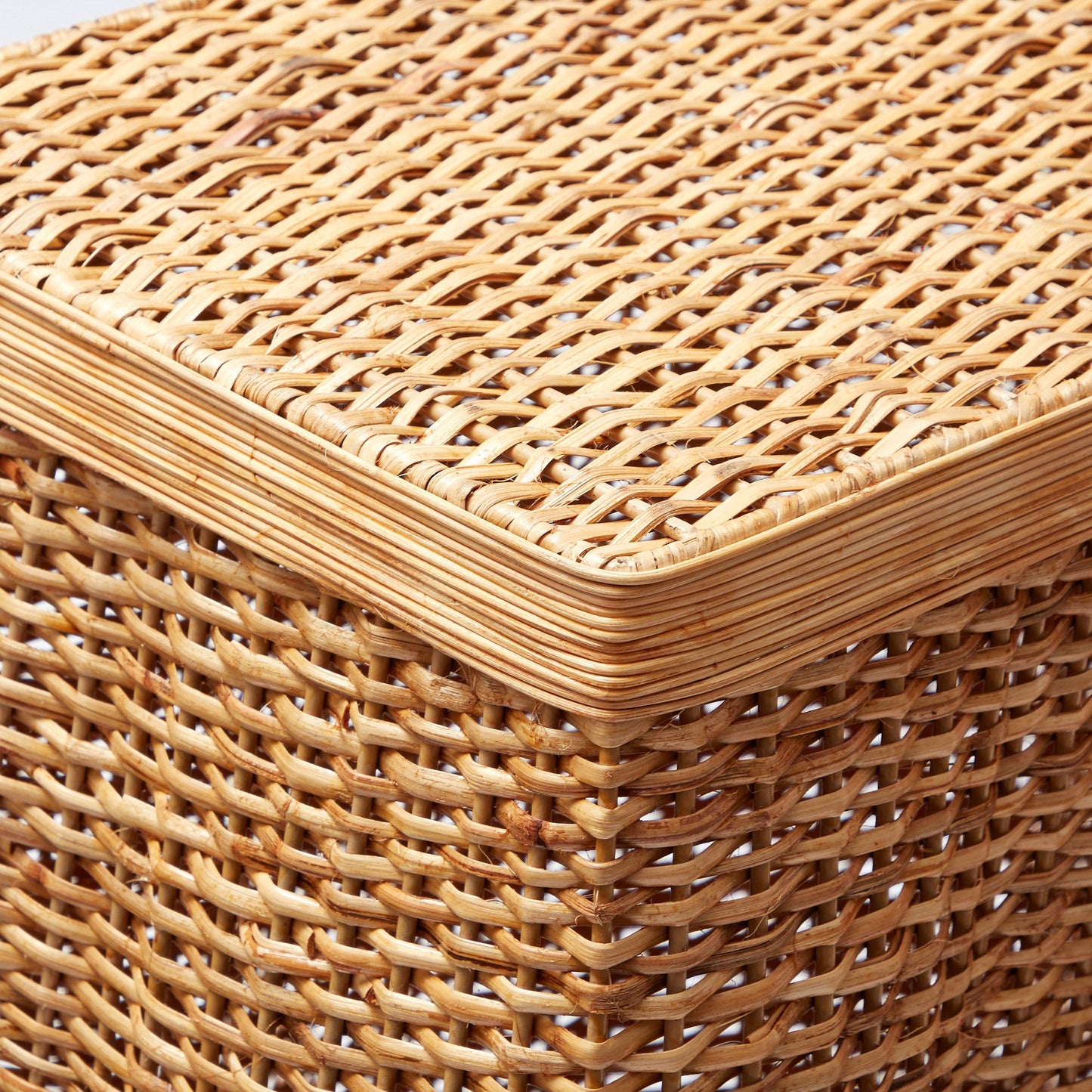 Small Vivienne Rattan Scalloped Console Table