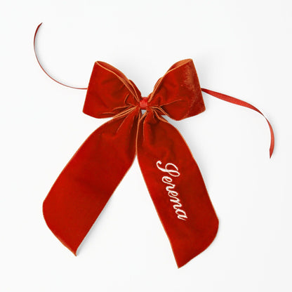Burnt Orange Personalisable Bow