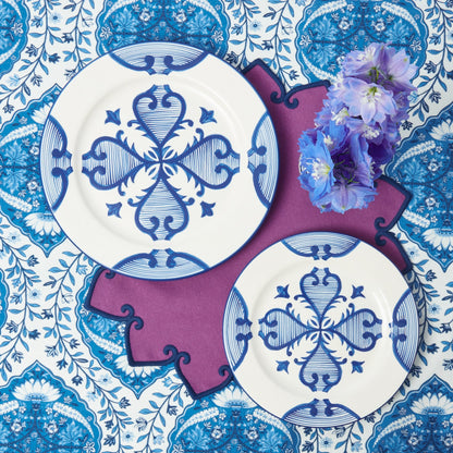 Blue Quatrefoil Starter Plate
