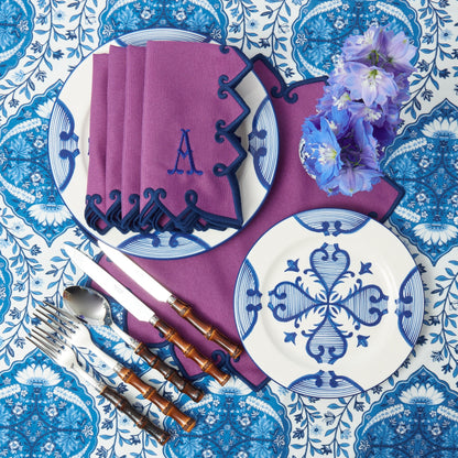 Blue Quatrefoil Starter Plate