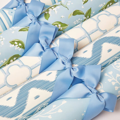 Blue Ikat Stripe Wallpaper
