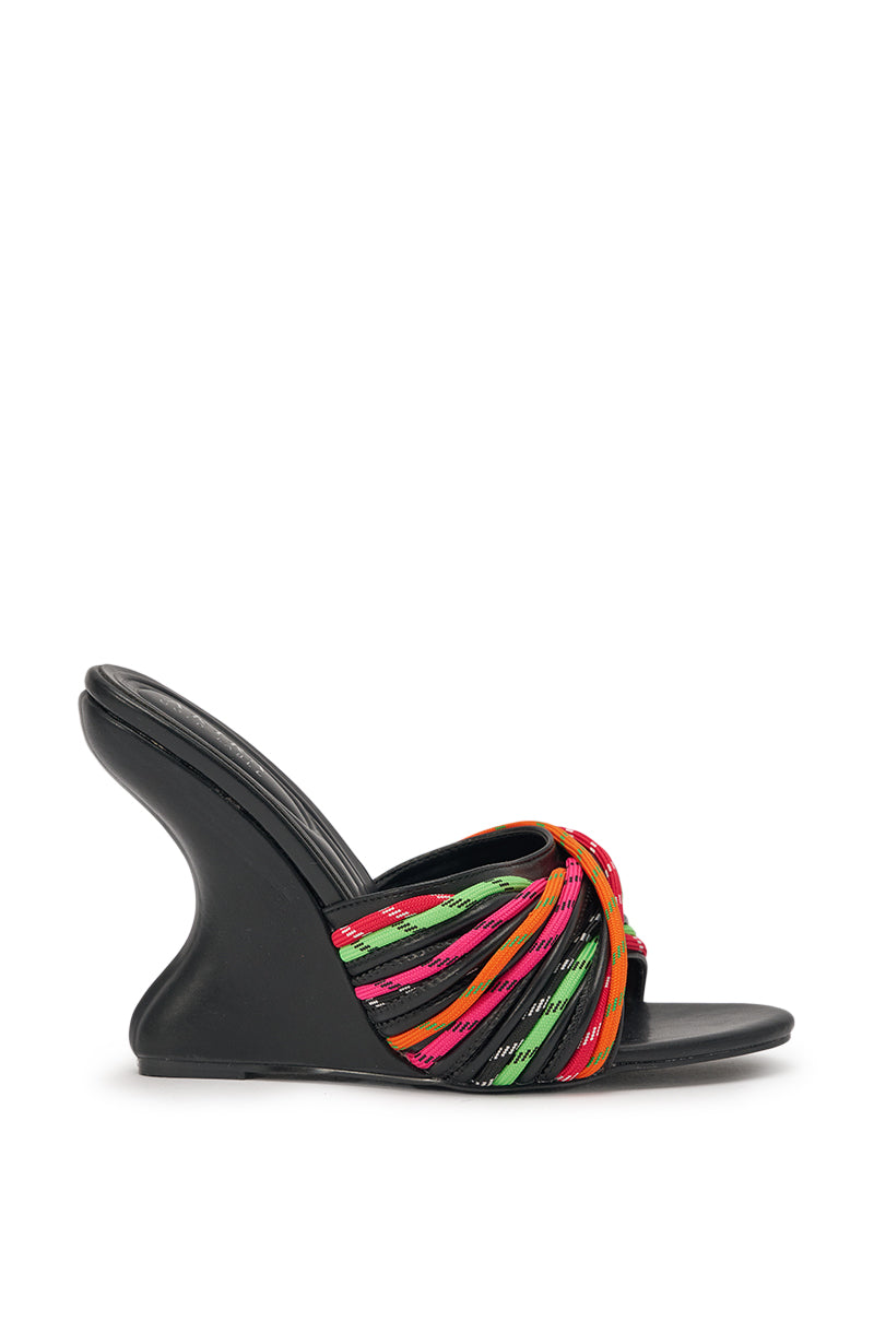 AKIRA GOLD NOWITZKI MULTI WEDGE AND SHOE LACE SANDAL