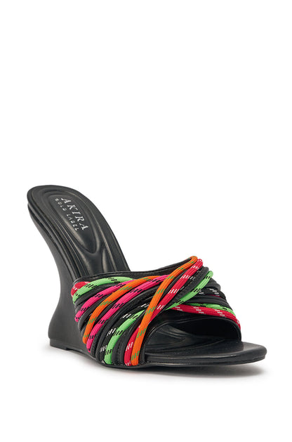 AKIRA GOLD NOWITZKI MULTI WEDGE AND SHOE LACE SANDAL