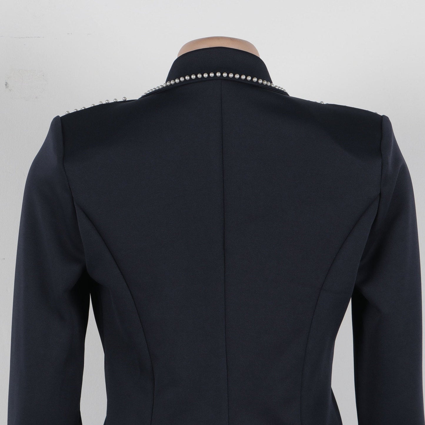 CM.YAYA Fashion Pearl Splicing Women's Set Long Sleeve Blazer and Wide Leg Pants Suit 2024 Winter OL Fall Two 2 Piece Set Outfit
