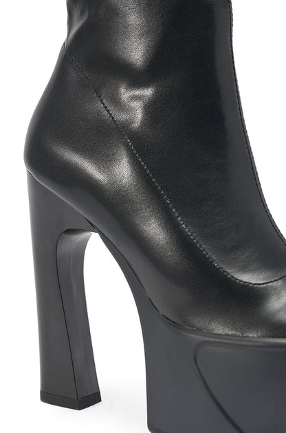 AKIRA GOLD OBSIDIAN BLACK CHUNKY PLATFORM BOOTIE