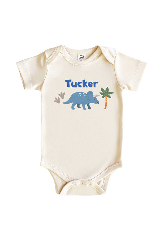 Personalized Little Fossil Neutral Graphic Bodysuit & Kids Tee | Natural