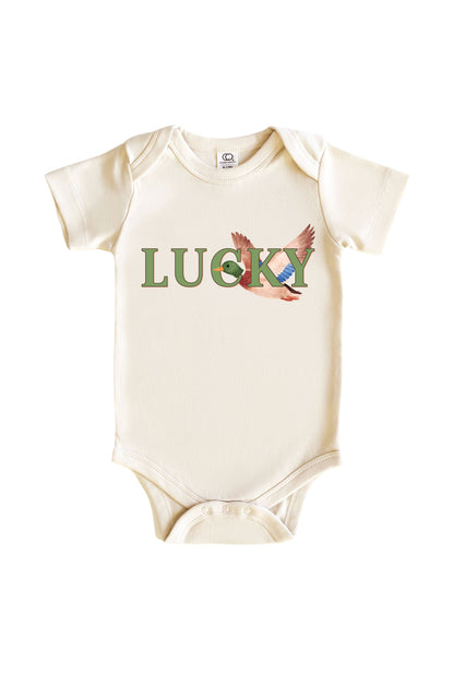 Lucky Duck Graphic Bodysuit & Kids Tee | Natural