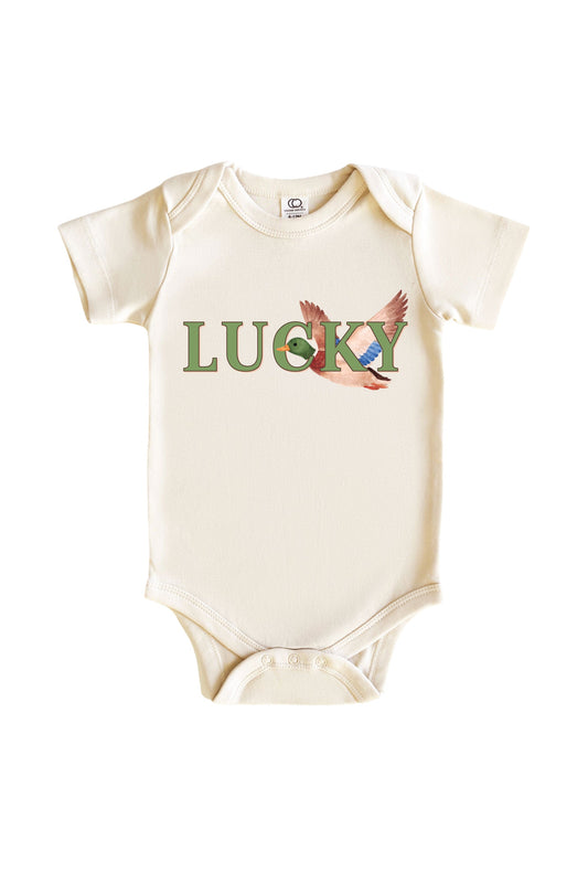 Lucky Duck Graphic Bodysuit & Kids Tee | Natural