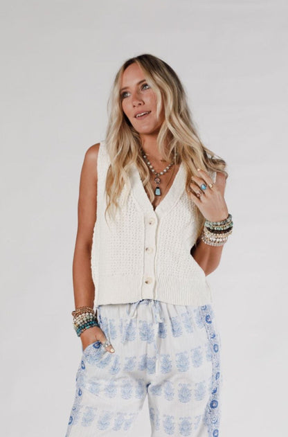 Aire Sweater Vest - Cream - Pre Order