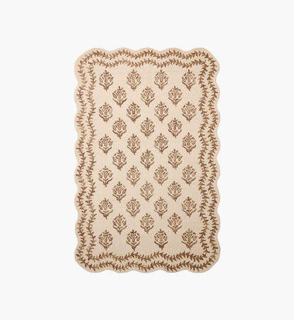 Lisette Wool Hooked Rug - Ivory & Natural