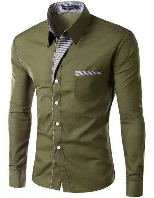 20224Hot Sale New Fashion Camisa Masculina Long Sleeve Shirt Men Slim fit Design Formal Casual Brand Male Dress Shirt Size M-4XL