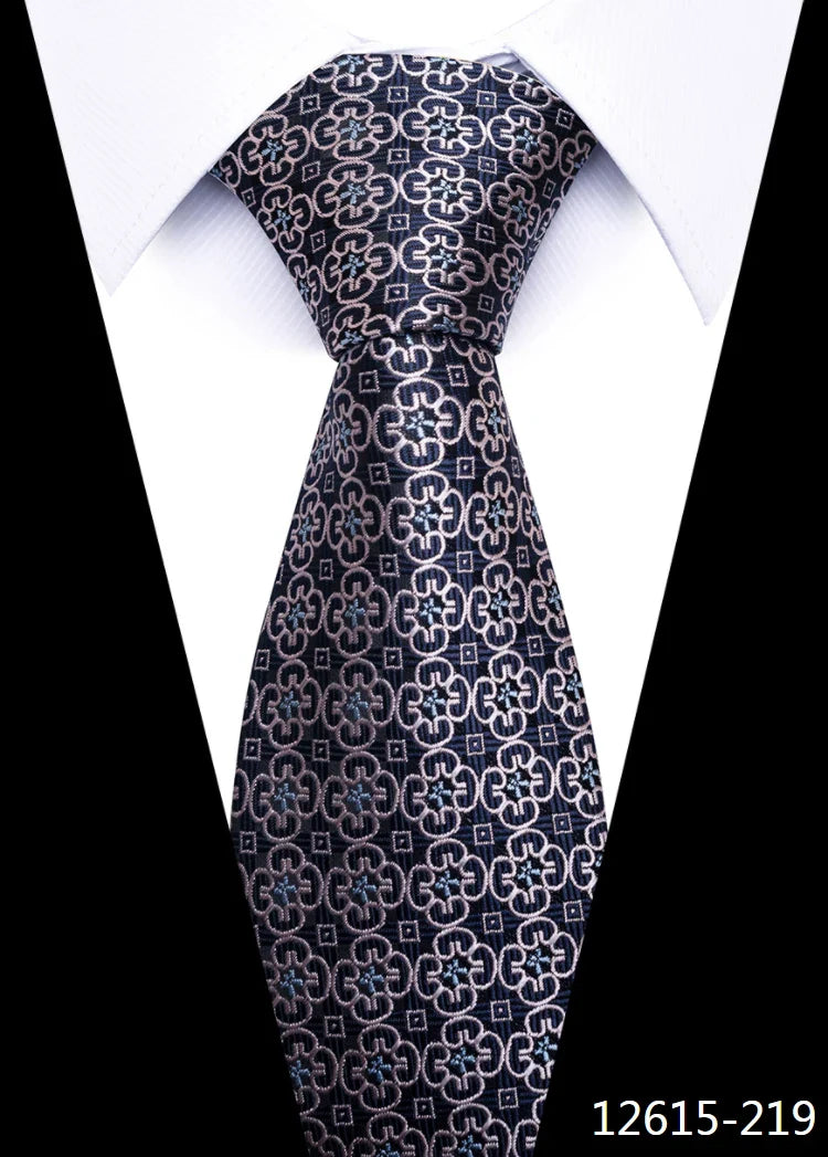 Tie For Men Newest design Luxurious 7.5 cm Necktie Shirt Accessories Striped Dark Red Man's New Year's Day