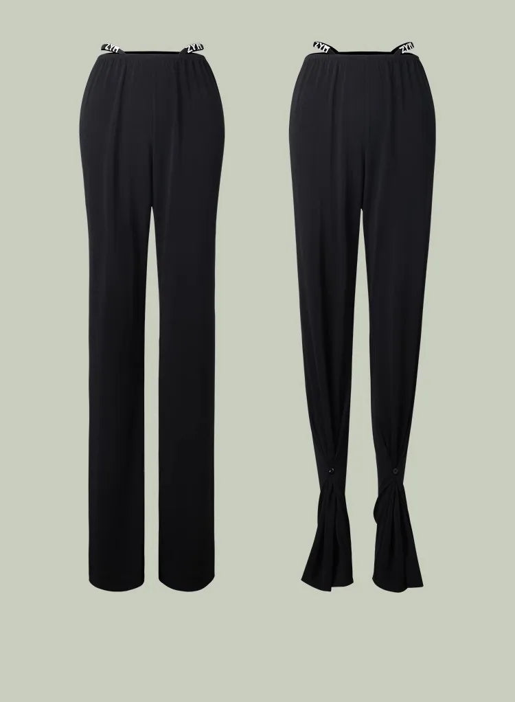 Latin Dance Pants Women 2 ways to Wear Fashion Latin Dancing Practice Trousers Comfortable Stretchy Fabric ZYMdancestyle #2378