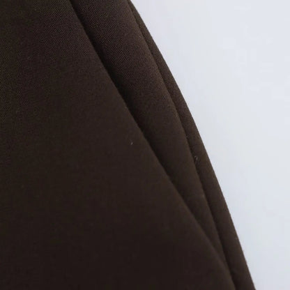 HH Women New Fashion Blazer Suit Lapel Double-Breasted Pocket Casual Coat+Chic High Waist Loose Zipper Slim Long Pants Suit