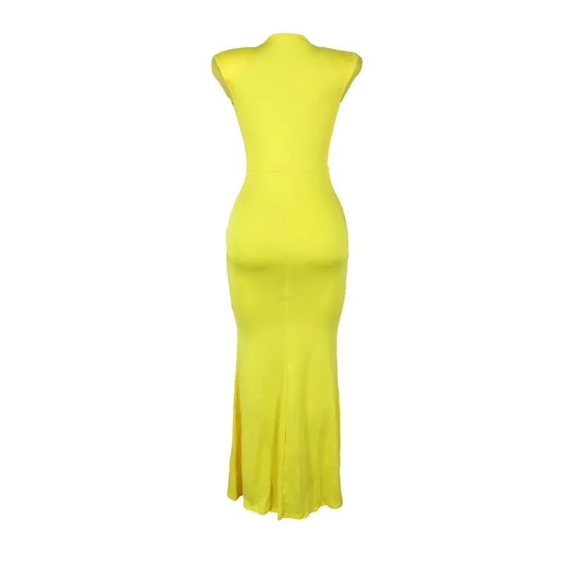 Elegant Bodycon Dresses for Women Sexy Deep V Neck Sleeveless Maxi Dress Mermaid Guest Evening Party Cocktail Long Dress Gown