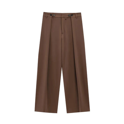KONDALA 2026 Spring Office Lady Elegant Brown Women Suit Fashion Casual Sashes Oversized Shrug Blazer Chic Zipper Long Pant