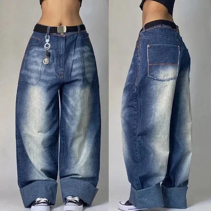 High-quality New Jeans Y2K Street Popular Multicolor U Brand Retro Wide-leg Pants Unisex Casual Loose Joker Couple Jeans Pants