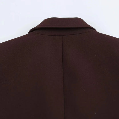 KONDALA 2026 Spring Summer Elegant Valentine‘s Day Suits Fashion Shrug Pockets Blazers Elegant Zipper Skirts Chic Baggy Pants