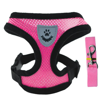 Pet Cat Dog Harness with Lead Leash Adjustable Vest Polyester Mesh Breathable Harnesses Reflective for Small Dog Cat Accessorie