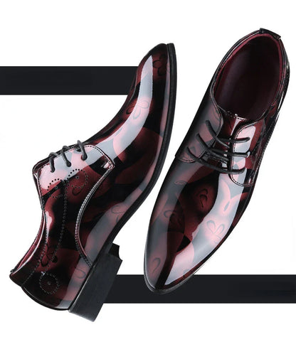 Luxury Men Oxford Shoes Retro Floral Pattern Men Dress Shoes Fashion Lace-Up Flats High Quality Business Men Party Wedding Shoes