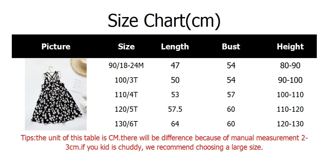 Girls Casual Dresses Little Daisy Printed Slip Sleeveless Dress Kids Dresses for Girls 2 To 6 Years Flower Girl Dresses Weddings