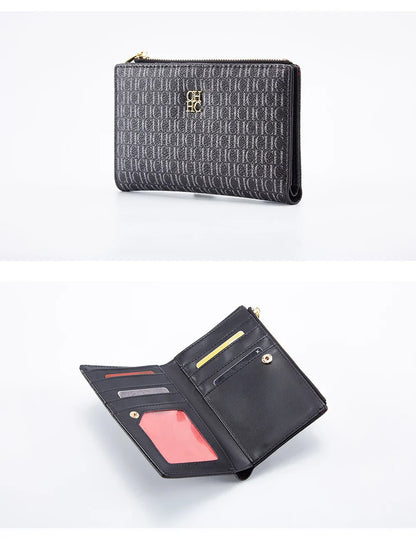CHCH-Women's Cartoon Printing Long Wallet Retro Classic Wallet PVC Material Fashion Simple Large Capacity Bags