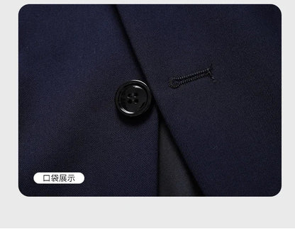 Blazer New Men's Fashion Business Solid Color British Style Professional Work Groom Wedding Dress Best Man Blazer Jacket