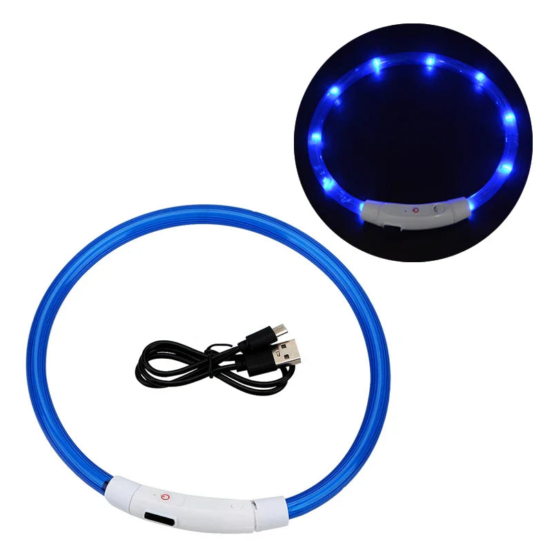 Dog Luminous Charge Collar Led Usb Cat Dogs Collars 3 Modes Detachable Night Led Glow Dog Loss Prevention Collar Pet Accessories