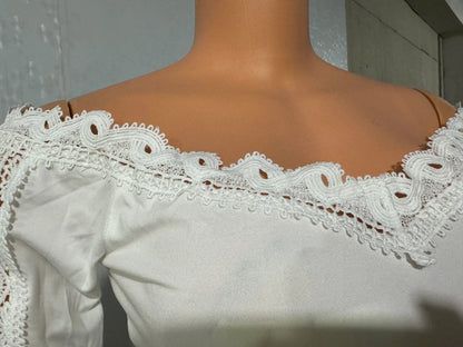 2023 Autumn Winter Spring New Fashion Casual Sexy Blouses Off Shoulder Hollow Out Lace Top Female Clothing TShirts Pullover Tops