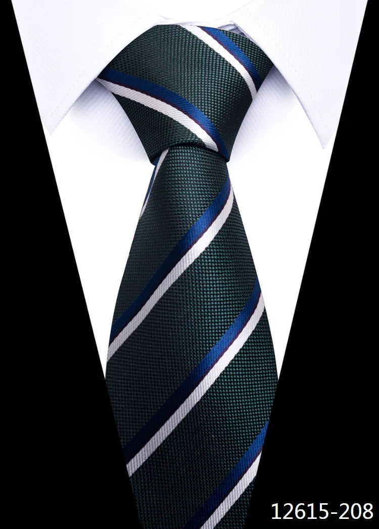 Tie For Men Newest design Luxurious 7.5 cm Necktie Shirt Accessories Striped Dark Red Man's New Year's Day